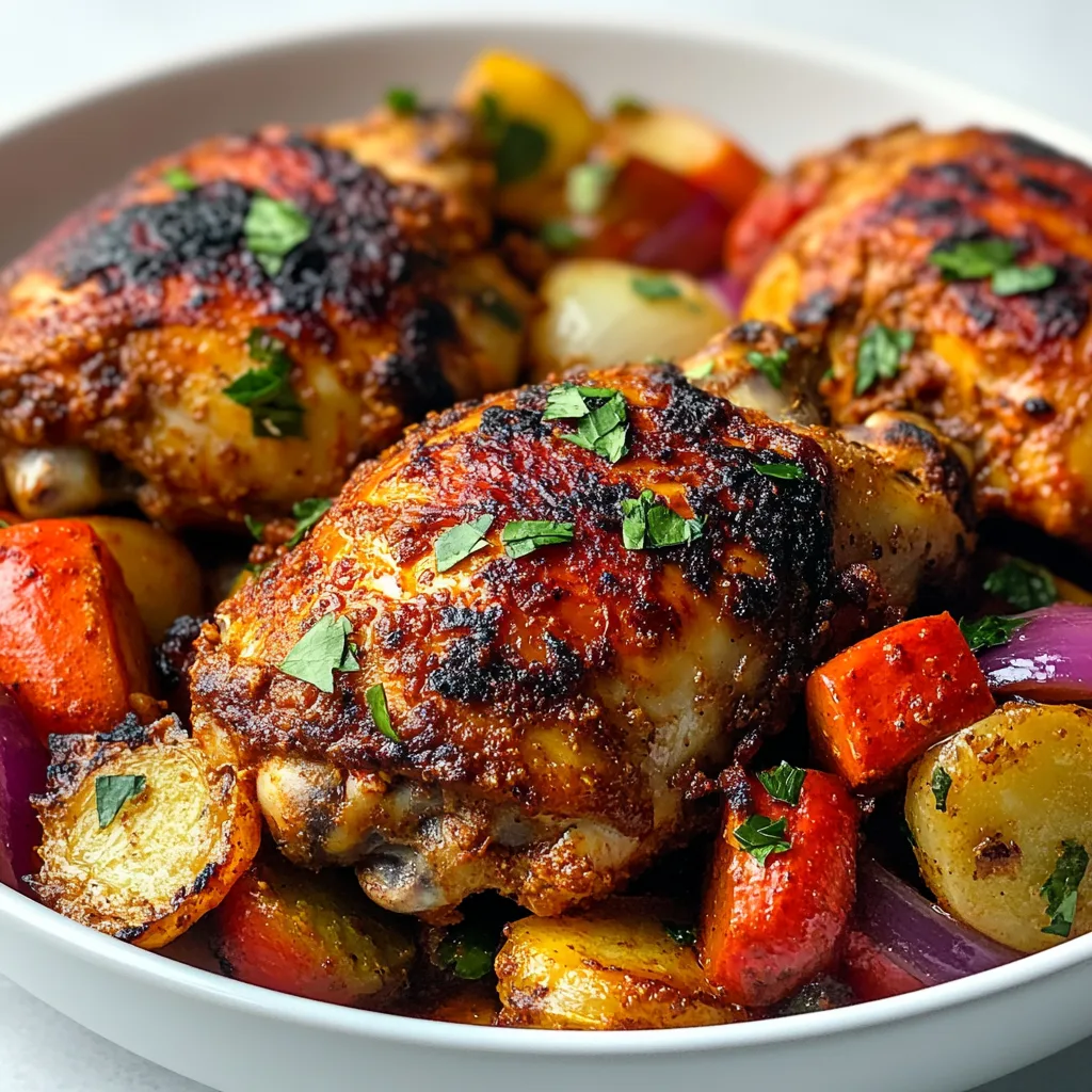 Crockpot Greek Yogurt Tandoori Chicken Thighs with Vegetables – Easy Slow Cooker Recipe