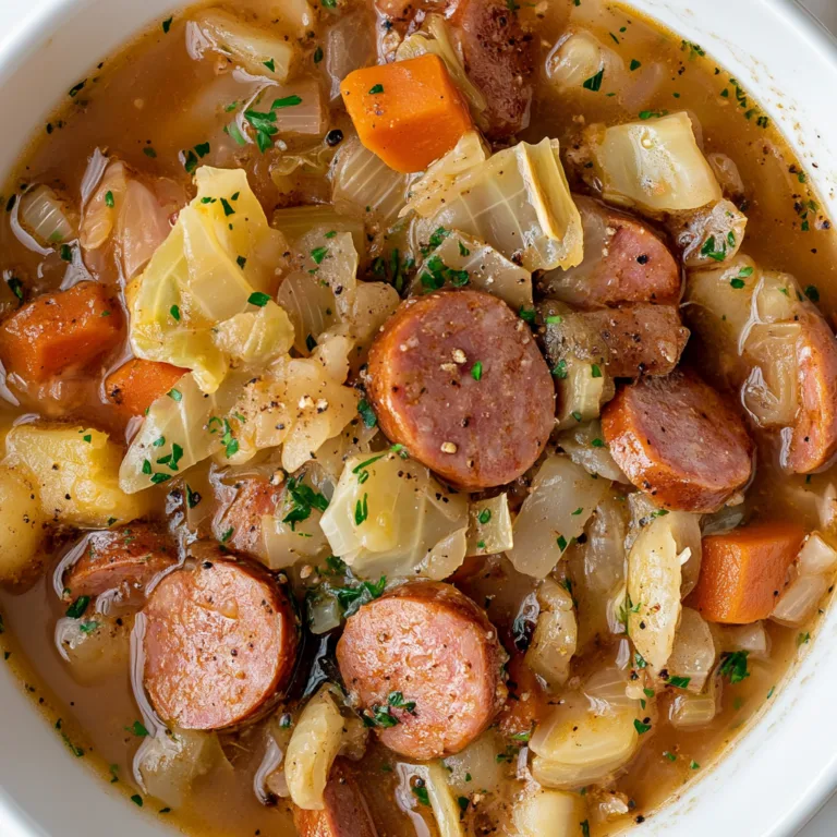 Crockpot Kielbasa & Cabbage Soup Recipe with Tangy Apple Cider Vinegar
