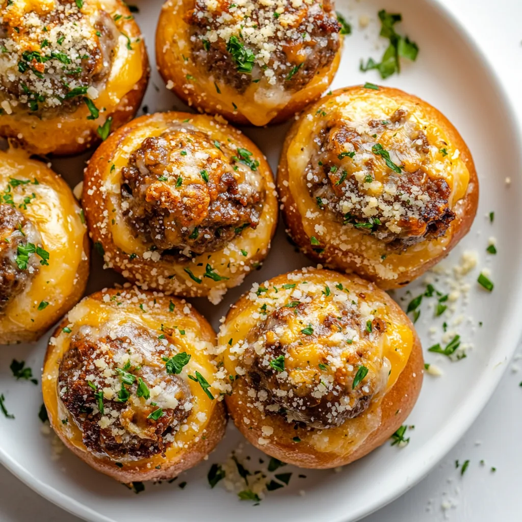 Garlic Parmesan Cheeseburger Bombs Recipe – Easy, Cheesy, and Delicious!