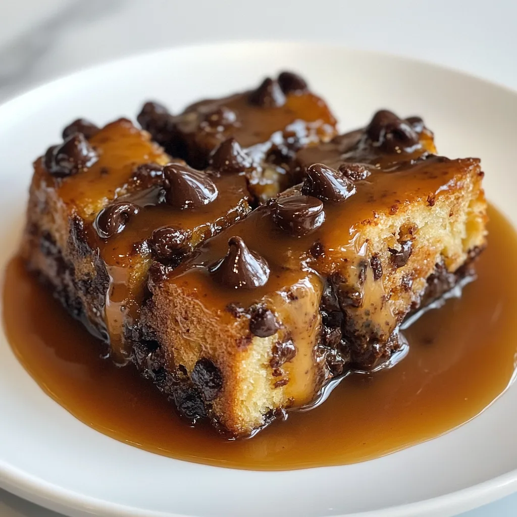 Gluten-Free Chocolate Chip Bread Pudding with Decadent Caramel Sauce Recipe