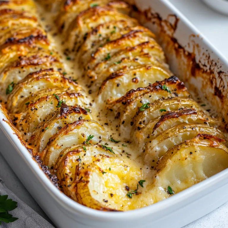 Crispy Hasselback Potato Gratin Recipe | Creamy & Cheesy Side Dish