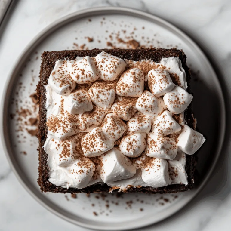 Delicious Hot Chocolate Poke Cake with Fluffy Whipped Marshmallow Frosting Recipe