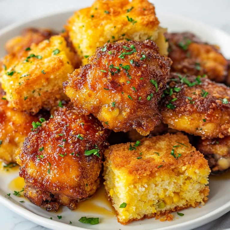 Hot Honey Crispy Chicken Thighs with Sweet Cornbread | Easy, Delicious Recipe