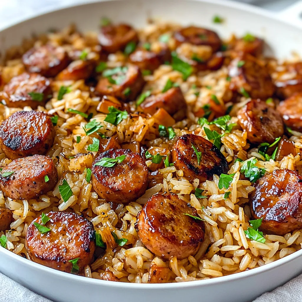 One-Skillet Cajun Honey Garlic Sausage & Rice | Easy Flavor-Packed Dinner Recipe