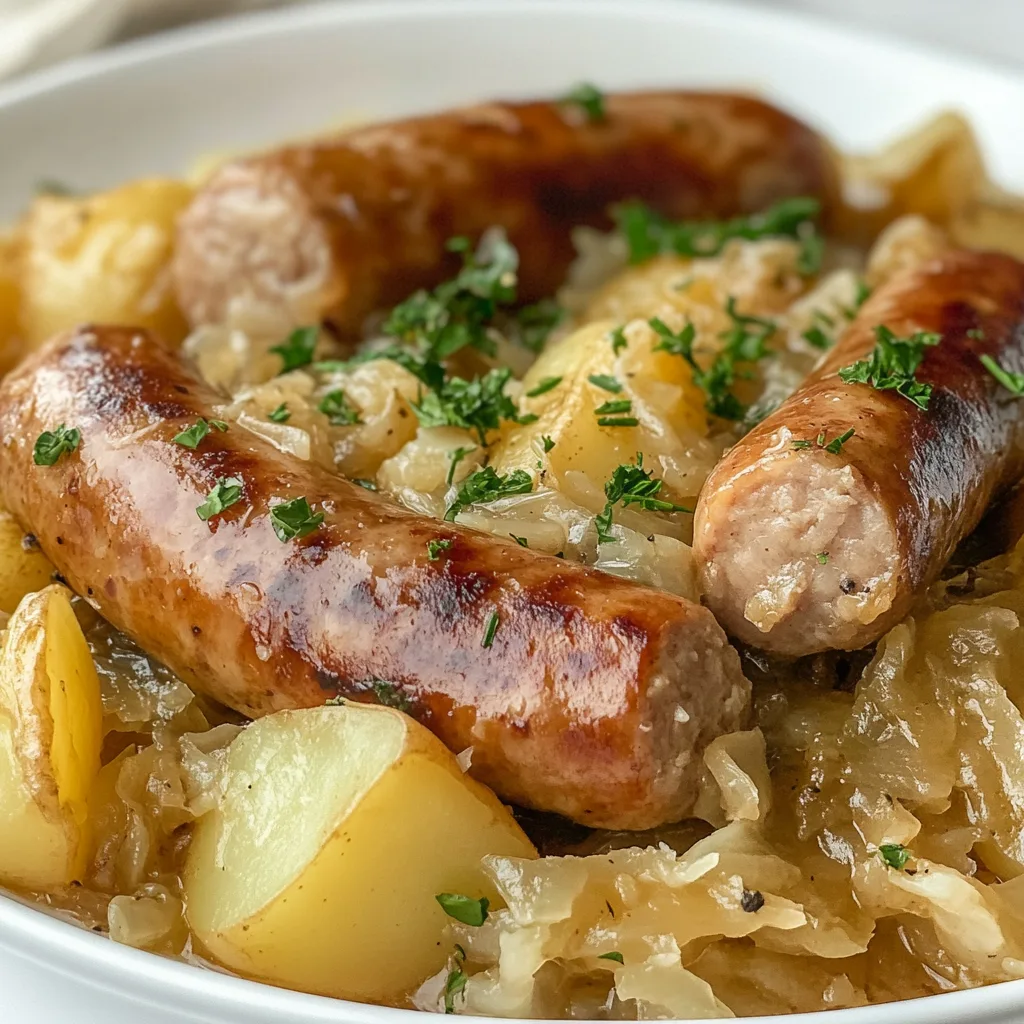 Polish Sausage with Sauerkraut and Potatoes Recipe | Traditional Comfort Food