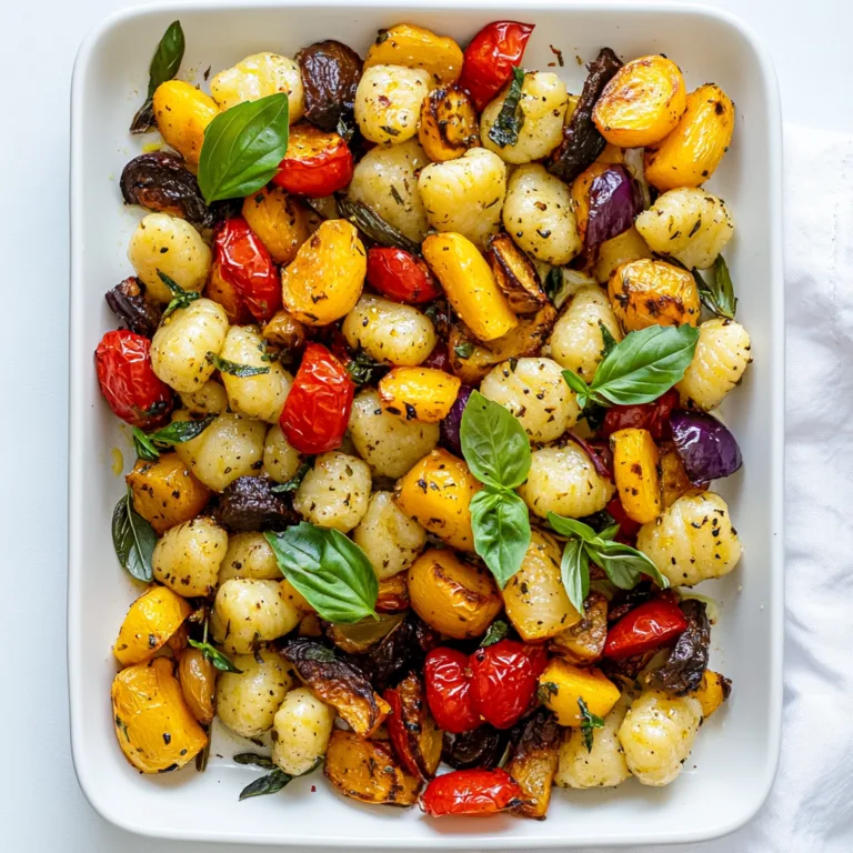 Sheet Pan Cottage Cheese Gnocchi with Roasted Vegetables | Easy Healthy Recipe