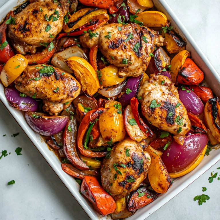 Sheet Pan Fajita Chicken with Charred Vegetables | Easy Healthy Dinner Recipe
