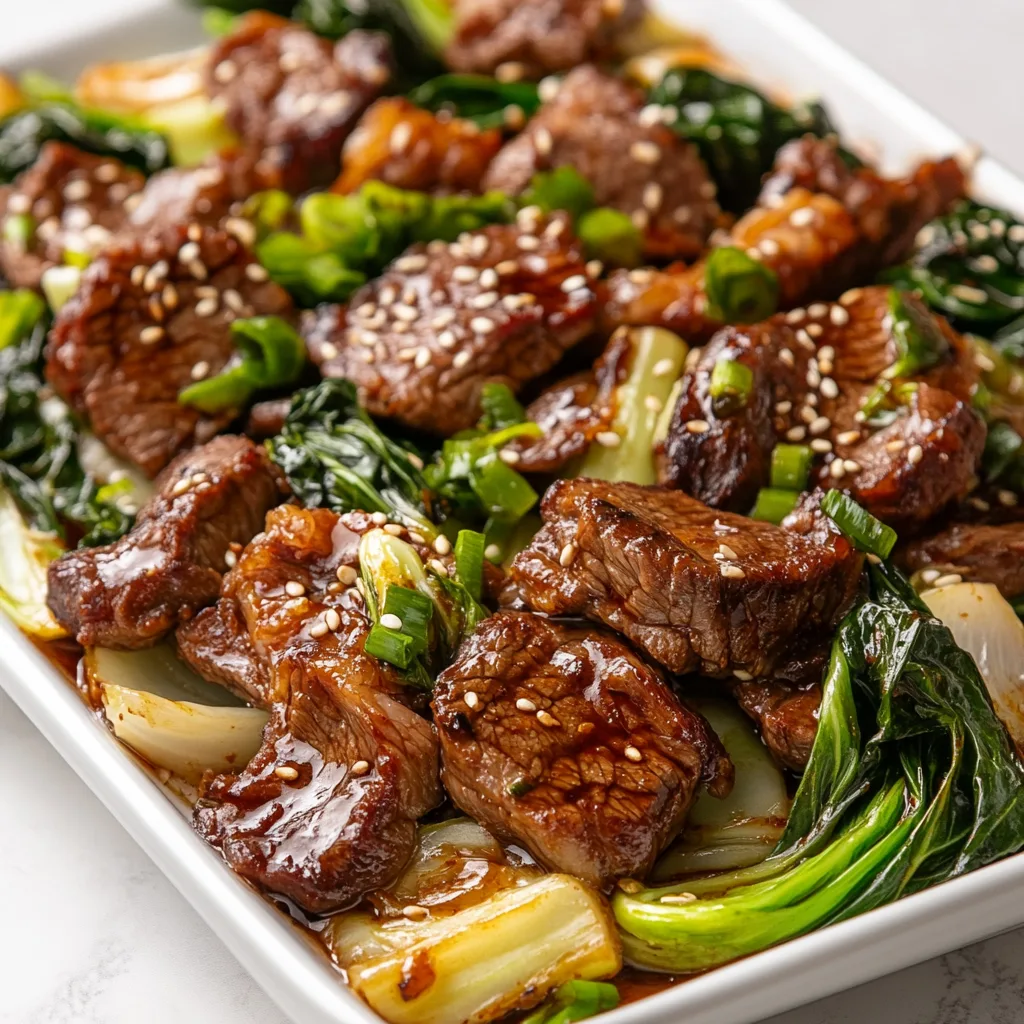 Sheet Pan Korean BBQ Beef with Ginger Bok Choy | Easy & Flavorful Dinner Recipe