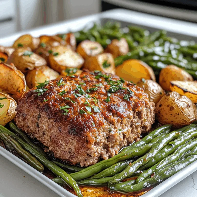 Easy Sheet Pan Meatloaf Dinner with Roasted Green Beans & Potatoes | One-Pan Meal Recipe