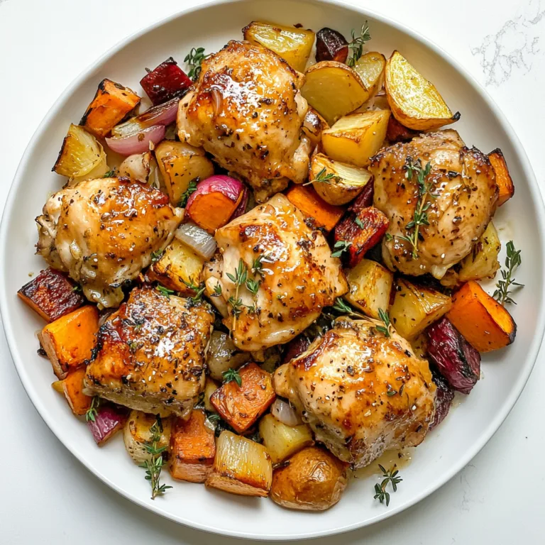 Sheet Pan Miso Honey Garlic Chicken & Root Vegetables Recipe | Easy One-Pan Dinner