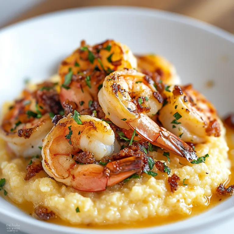 Shrimp & Creamy Cheddar Grits Recipe | Easy Southern Comfort Food