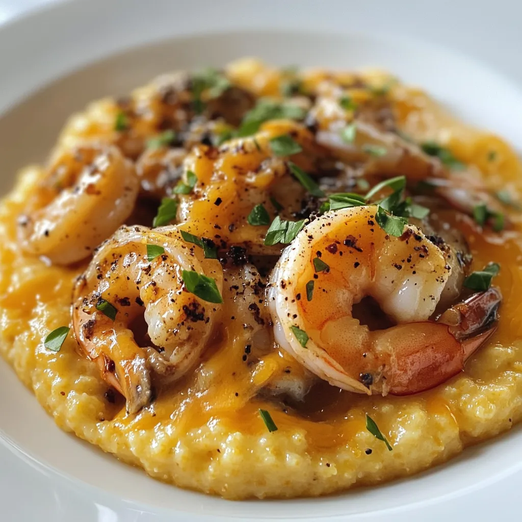 Shrimp & Creamy Cheddar Grits Recipe | Easy Southern Comfort Food