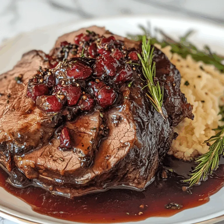 Slow-Braised Beef Roast with Cranberry Balsamic Glaze | Tender, Flavorful Recipe