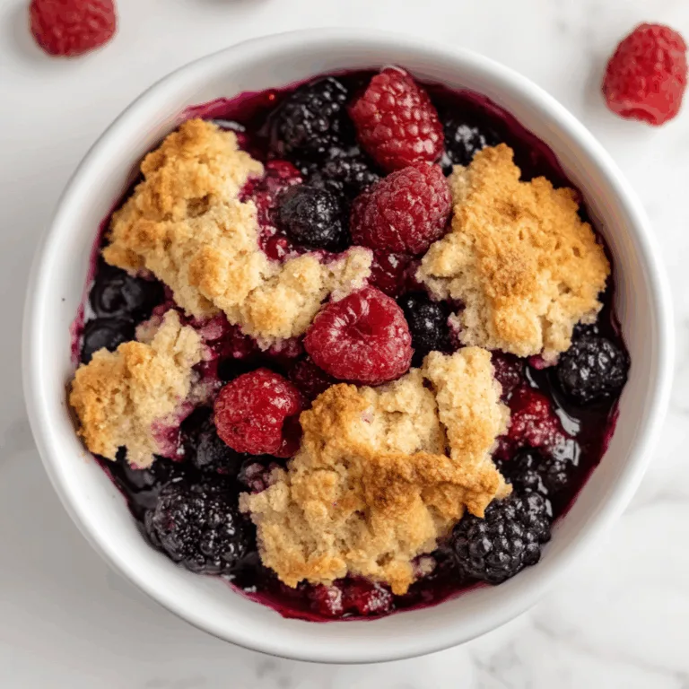 Slow Cooker Berry Cobbler Recipe | Mixed Berries with Sweet Biscuit Topping