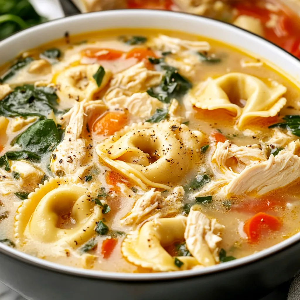 Easy Slow Cooker Chicken Tortellini Soup Recipe | Hearty & Delicious