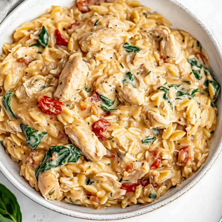 Slow Cooker Creamy Tuscan Chicken Orzo Recipe | Easy One-Pot Meal