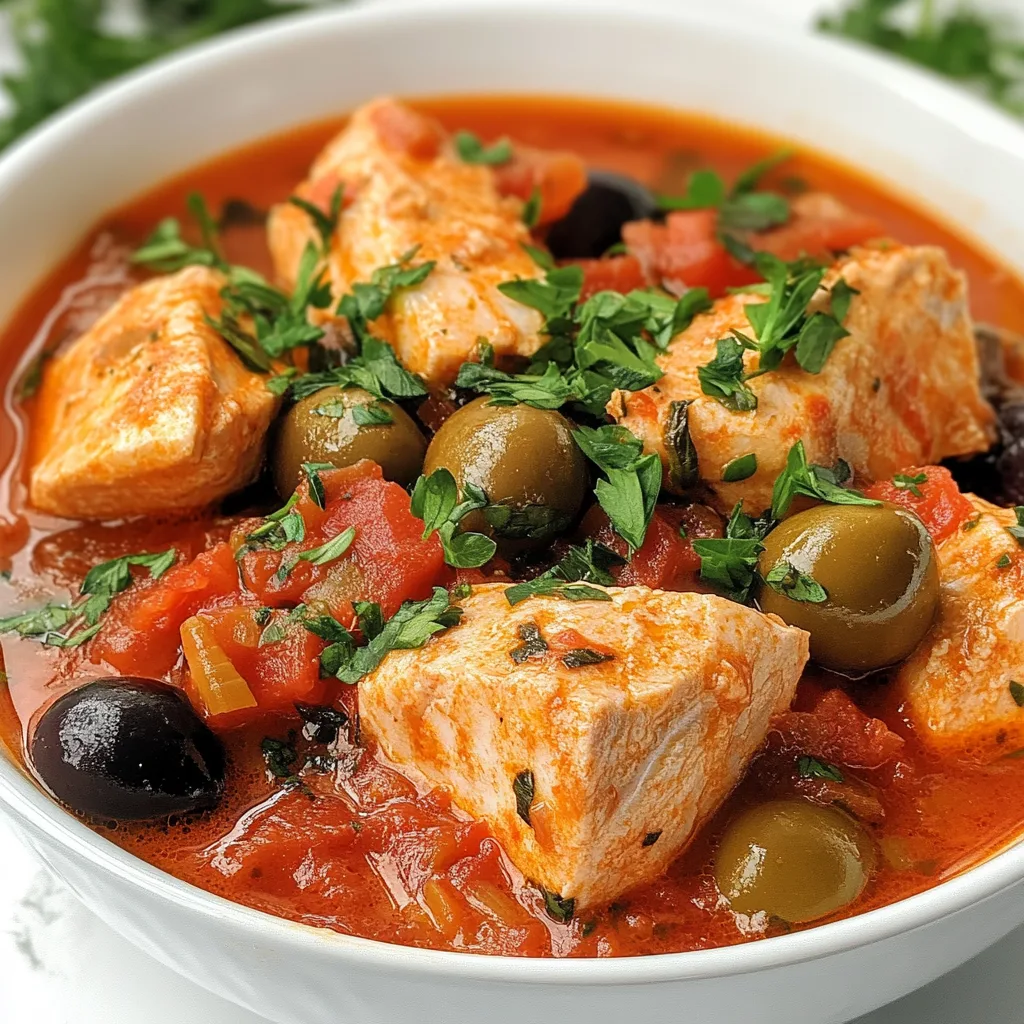 Slow Cooker Mediterranean Fish Stew with Tomatoes, Olives & Fresh Herbs – Easy Healthy Recipe