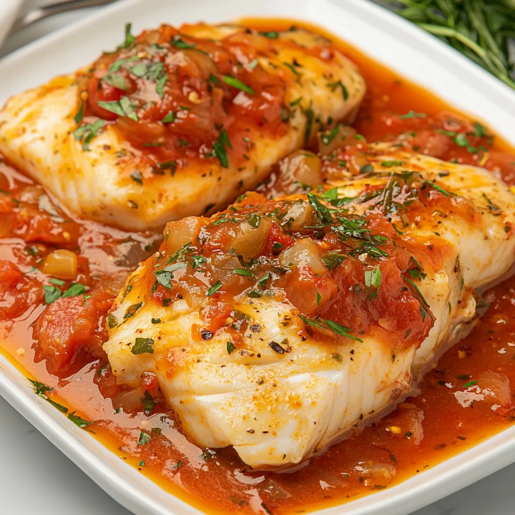 Slow Cooker White Fish in Tomato Garlic Sauce | Easy Healthy Recipe