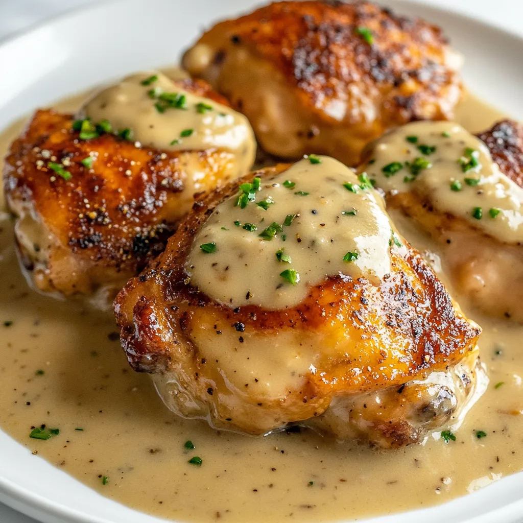 Smothered Chicken Thighs with Creamy Gravy Recipe | Easy, Comforting Dinner Idea