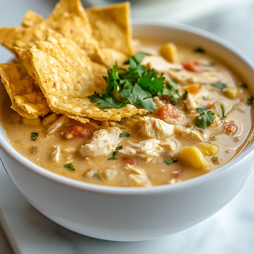 White Chicken Chili Recipe with Crispy Tortilla Strips – Easy & Delicious
