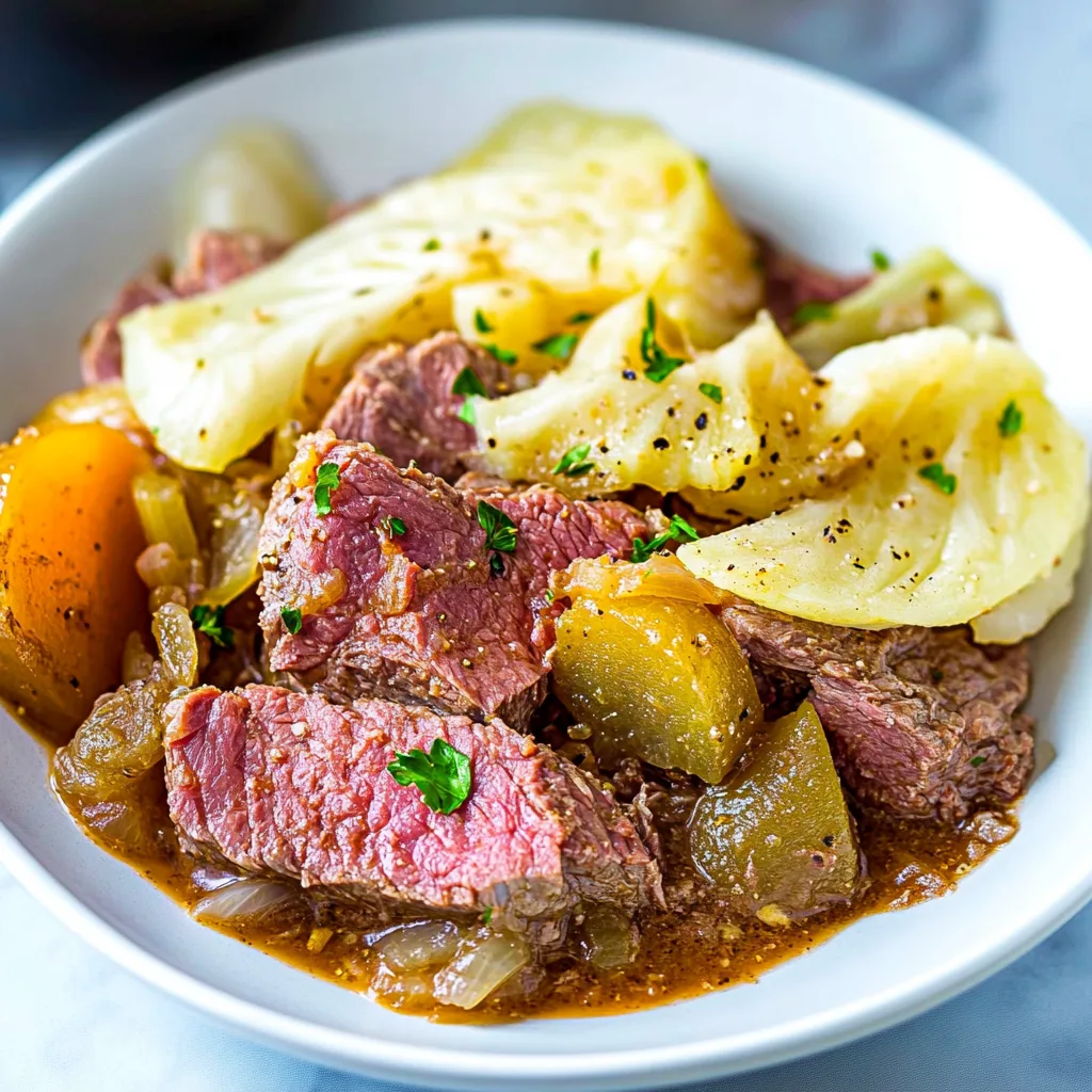 Slow Cooker Corned Beef and Cabbage Recipe | Easy, Tender & Delicious