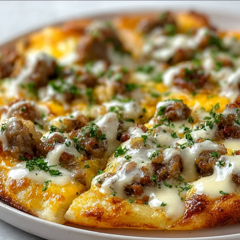 Delicious Biscuits & Sausage Gravy Breakfast Pizza Recipe | Easy & Savory Morning Meal