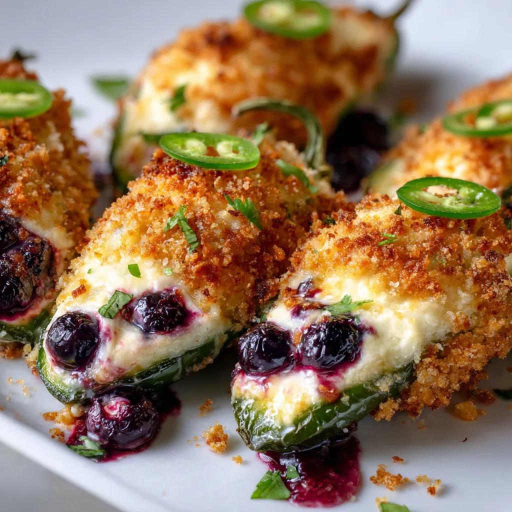 Delicious Blueberry Brie Jalapeño Poppers Recipe | Sweet & Spicy Appetizer
