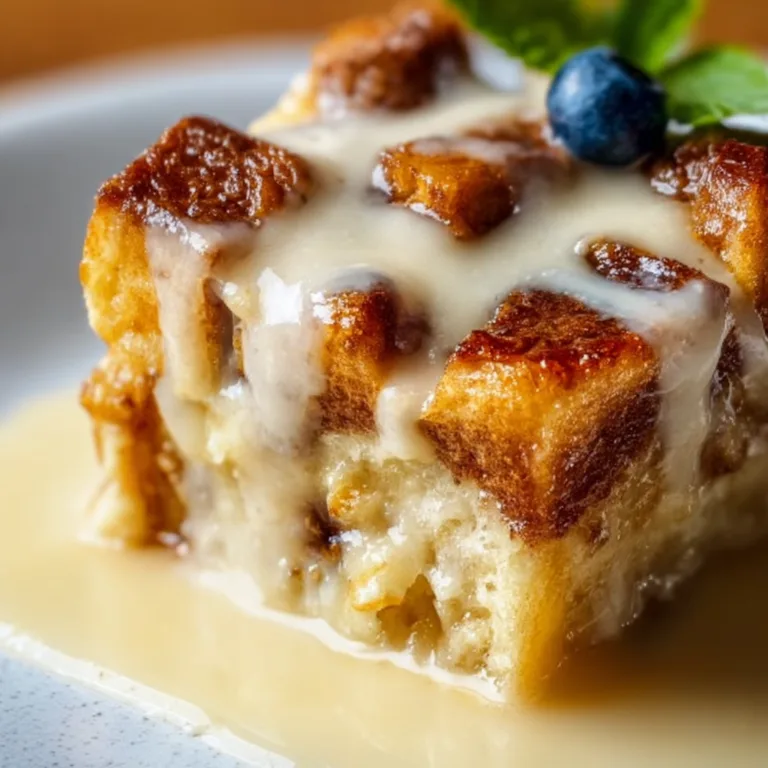 Delicious Bread Pudding with Creamy Vanilla Sauce Recipe | Easy & Homemade