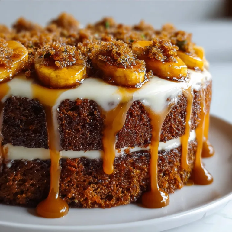 Caramelized Banana Carrot Cake with Moist Spiced Crumb | Deliciously Soft & Flavorful Recipe