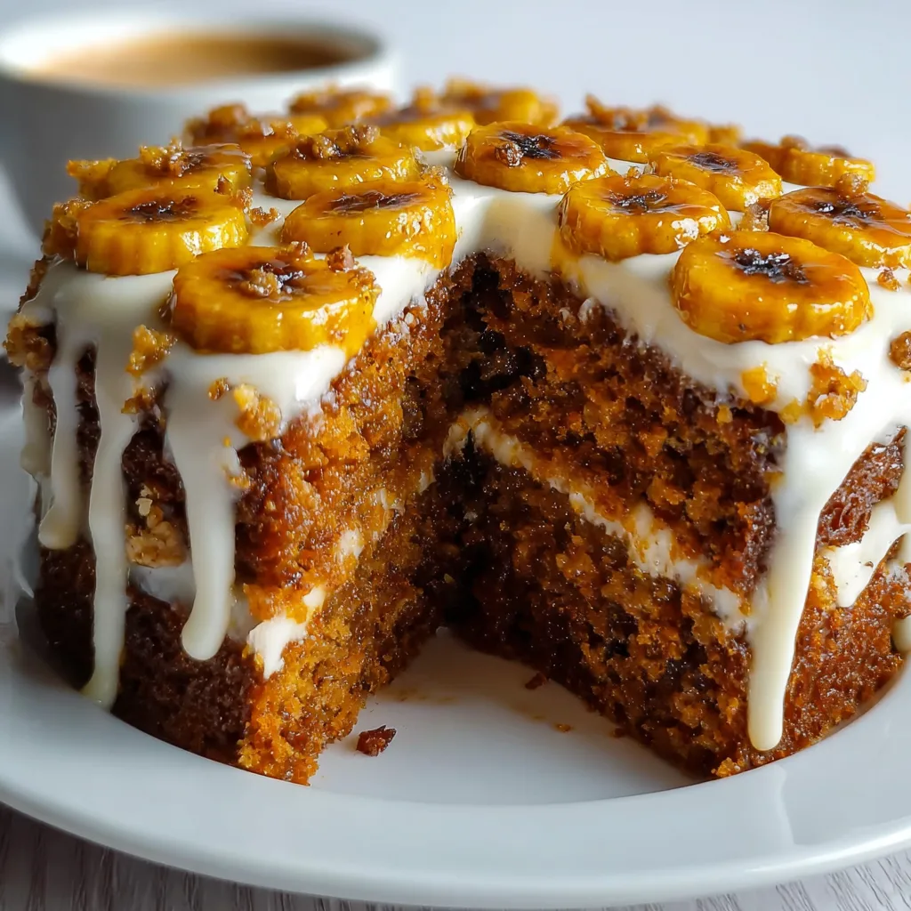 Caramelized Banana Carrot Cake with Moist Spiced Crumb | Deliciously Soft & Flavorful Recipe
