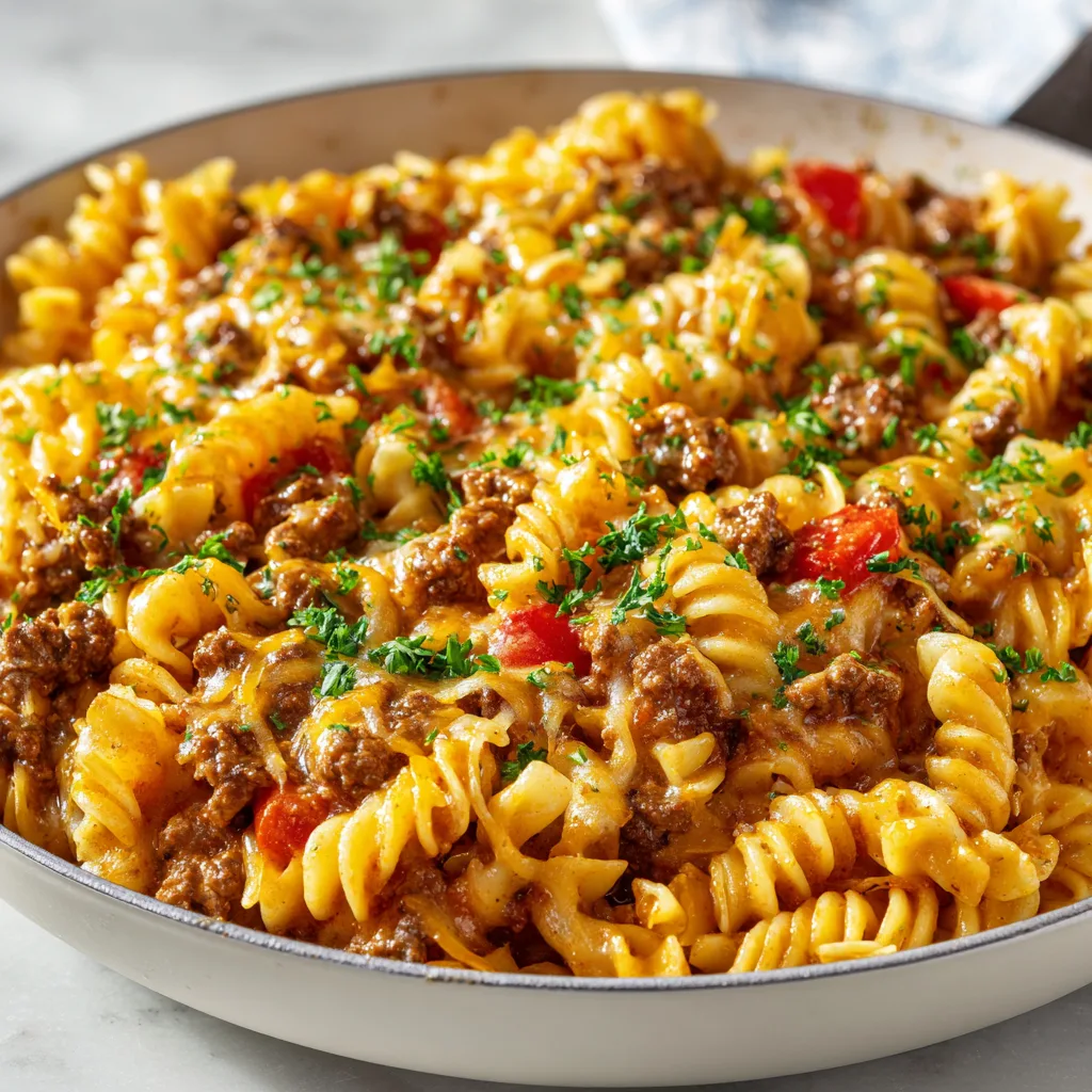 Cheeseburger Pasta Skillet Recipe | Easy & Delicious One-Pot Meal