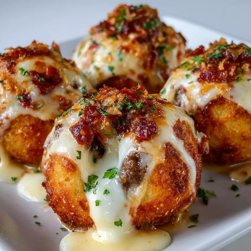 Cheesy Beef Bacon Ranch Mozzarella Bombs | Delicious Easy Appetizer Recipe