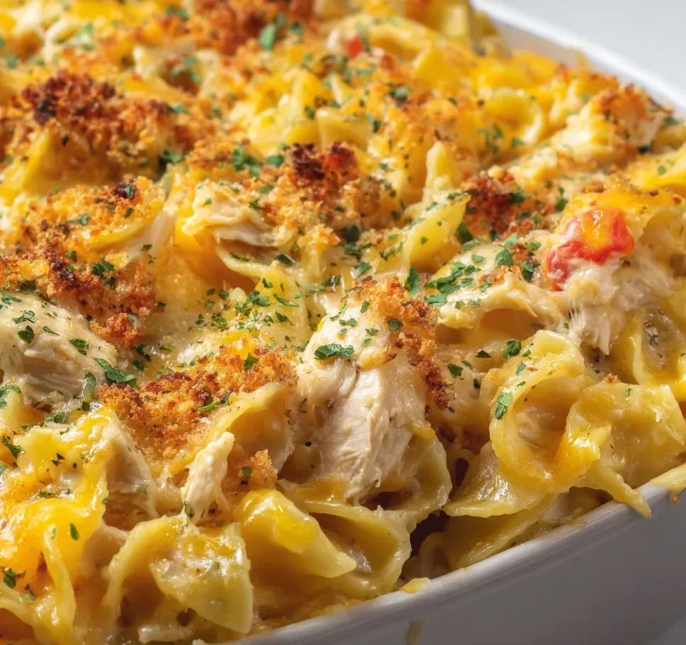 Delicious Chicken Cheddar Noodle Bake Recipe | Easy Comfort Food