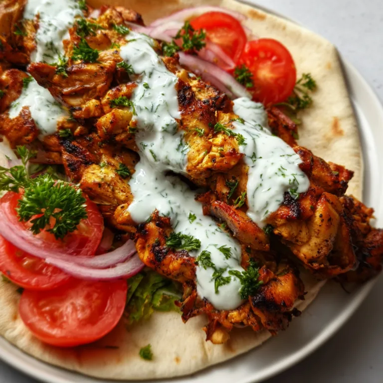 Delicious Chicken Shawarma with Creamy Yogurt Sauce Recipe | Easy & Flavorful