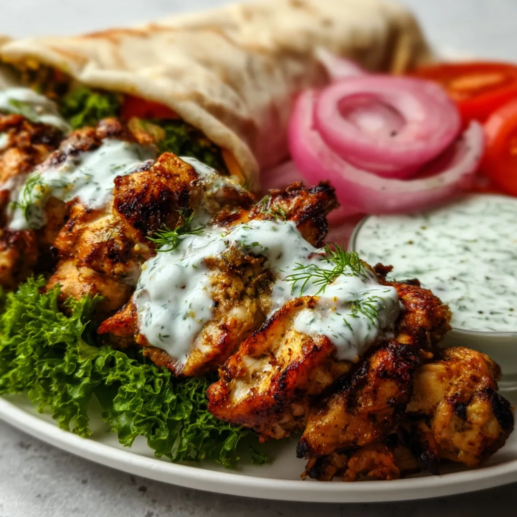 Delicious Chicken Shawarma with Creamy Yogurt Sauce Recipe | Easy & Flavorful