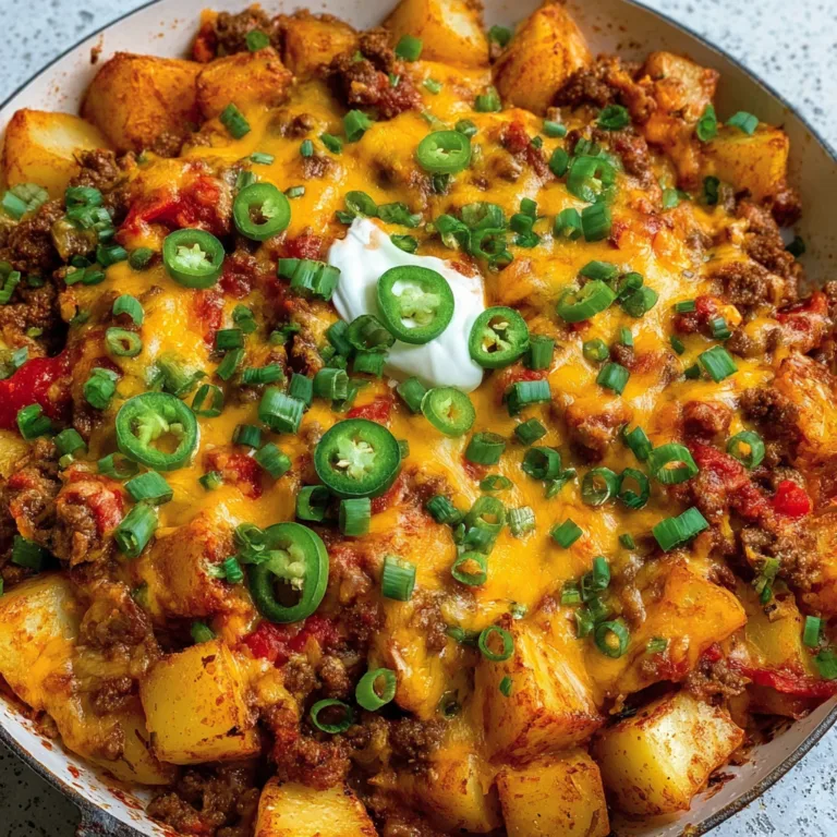 Easy Chili Cheese Potato Skillet Recipe | Hearty & Delicious One-Pan Meal