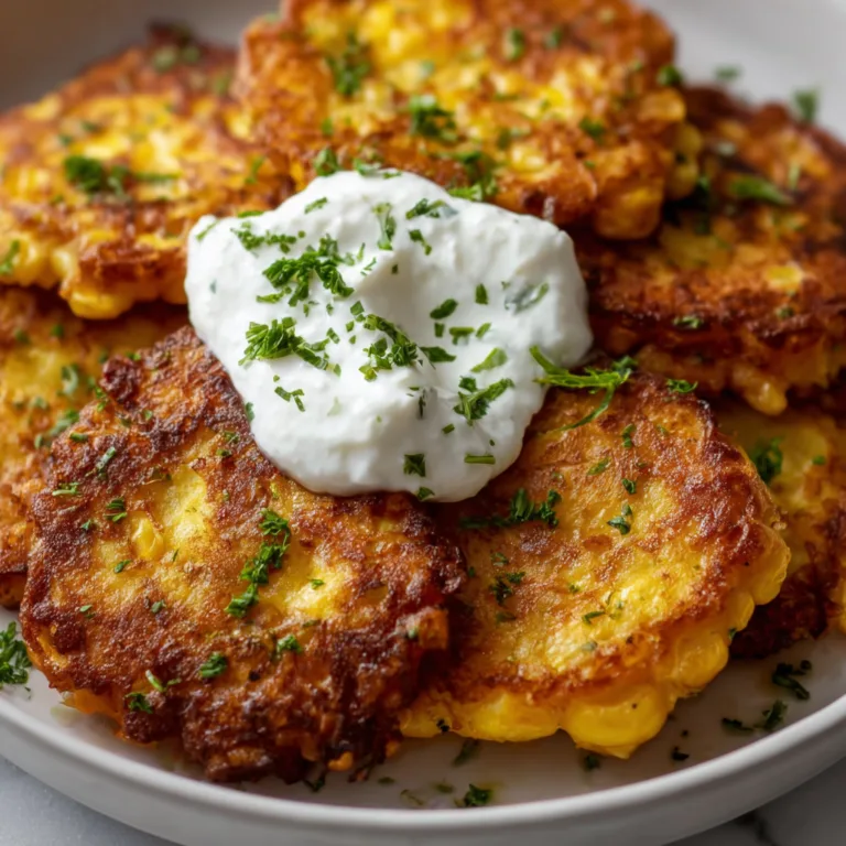 Delicious Corn Fritters with Creamy Whipped Feta Recipe | Easy & Flavorful Snack