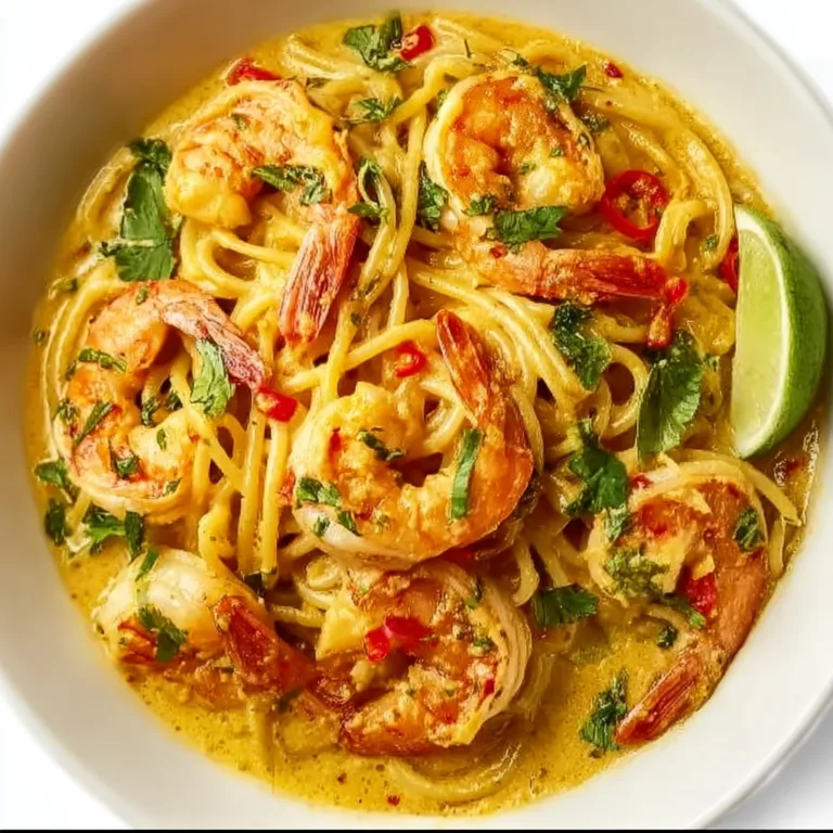 Delicious Creamy Coconut Curry Prawn Spaghetti Recipe | Easy & Flavorful Meal