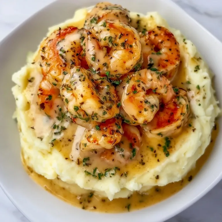 Creamy Garlic Shrimp Over Mashed Potatoes | Easy & Delicious Dinner Recipe