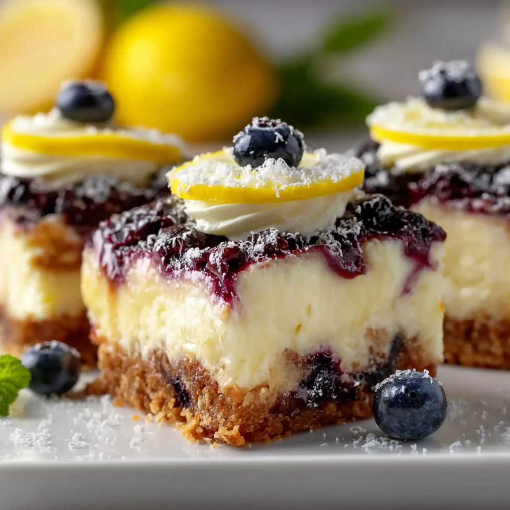 Creamy Lemon Blueberry Cheesecake Bars – Easy, Tangy & Delicious Dessert Recipe