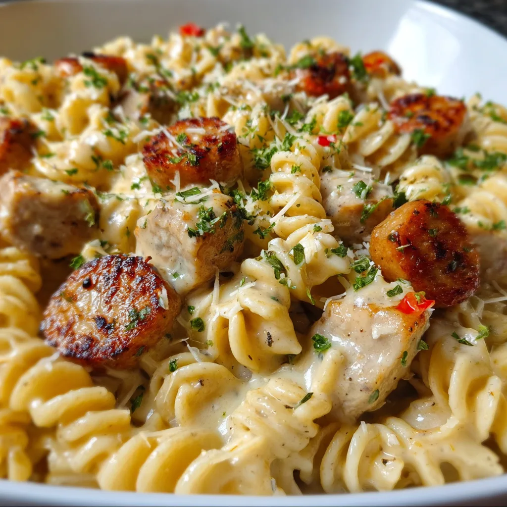 Creamy Pepper Jack Chicken & Sausage Pasta Recipe | Easy Comfort Food