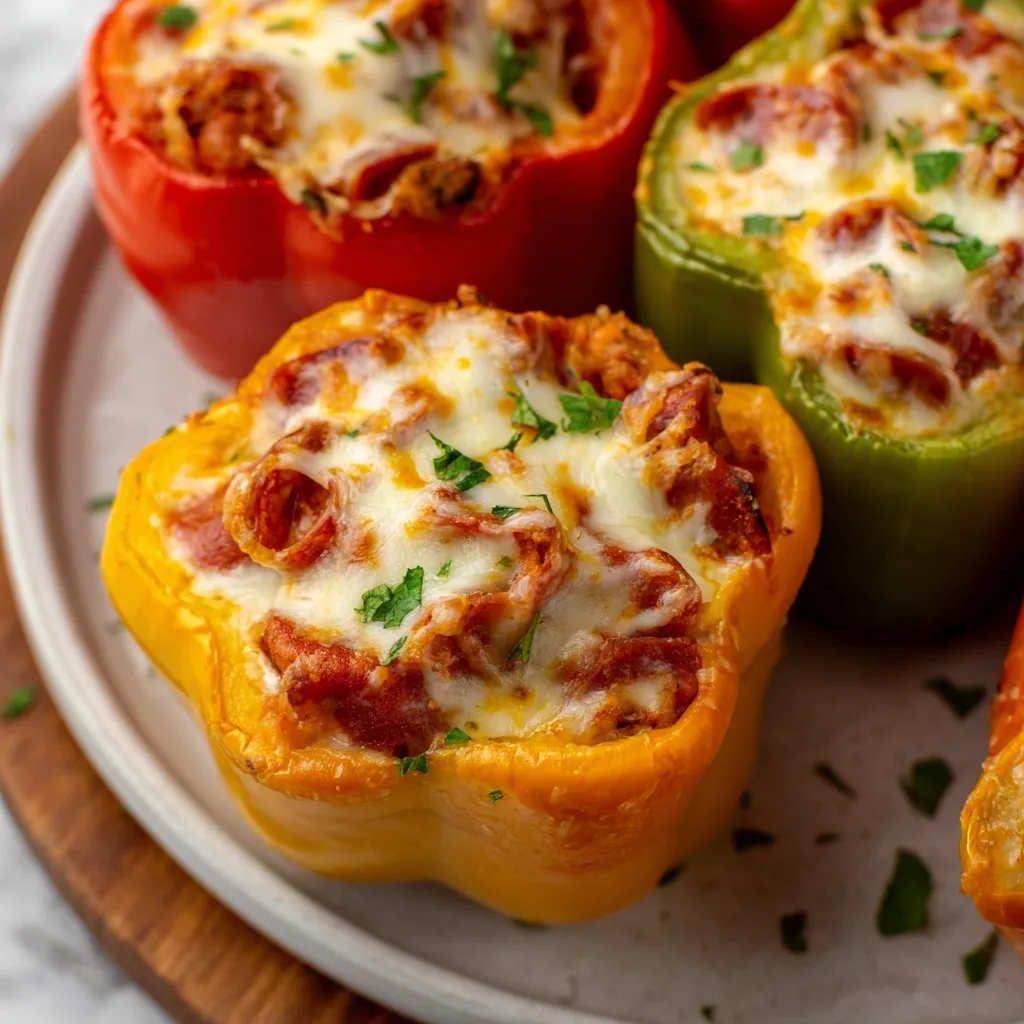 Creamy Pizza Stuffed Peppers Recipe | Easy & Delicious Stuffed Peppers
