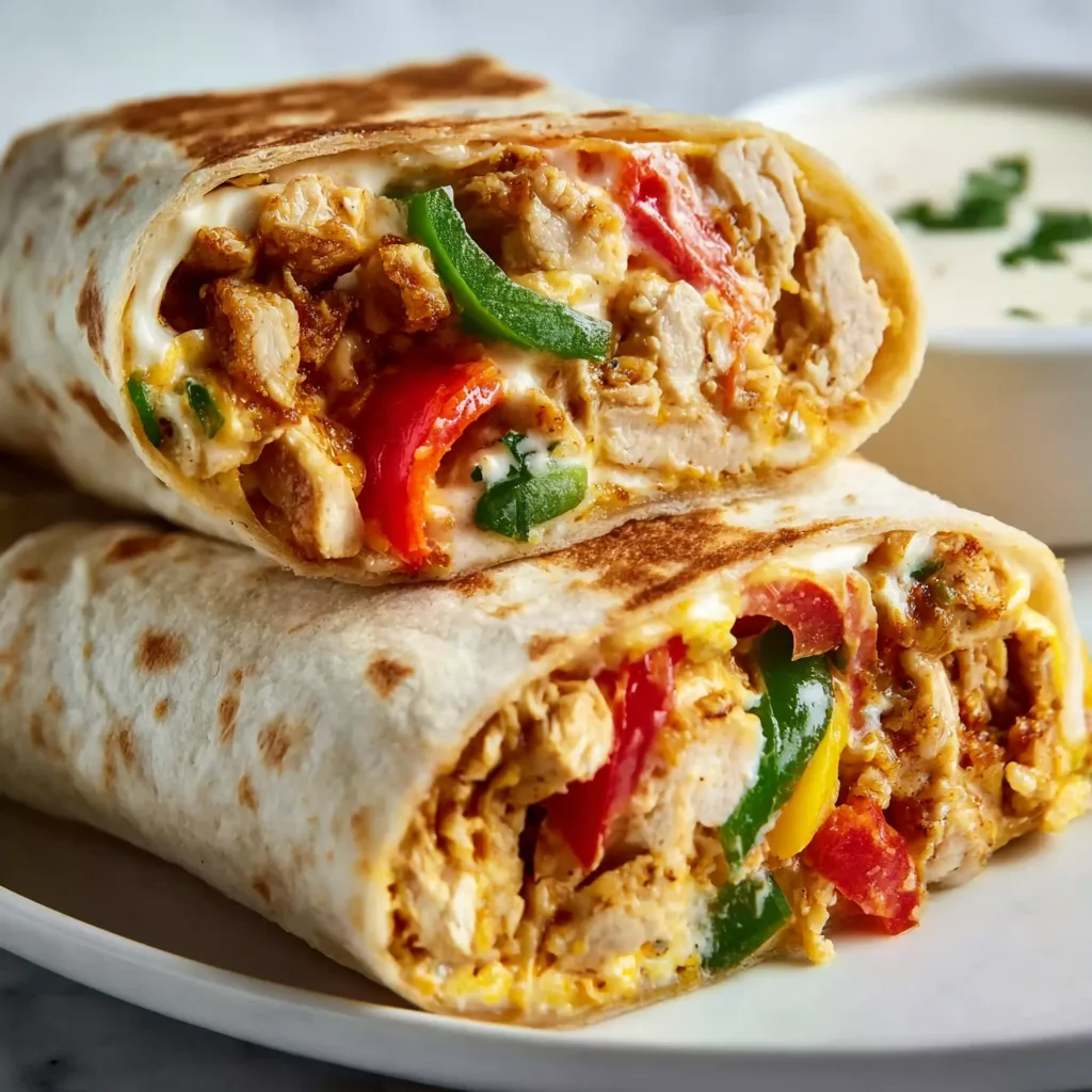 Crispy Chicken & Bell Pepper Ranch Burritos | Easy & Delicious Recipe