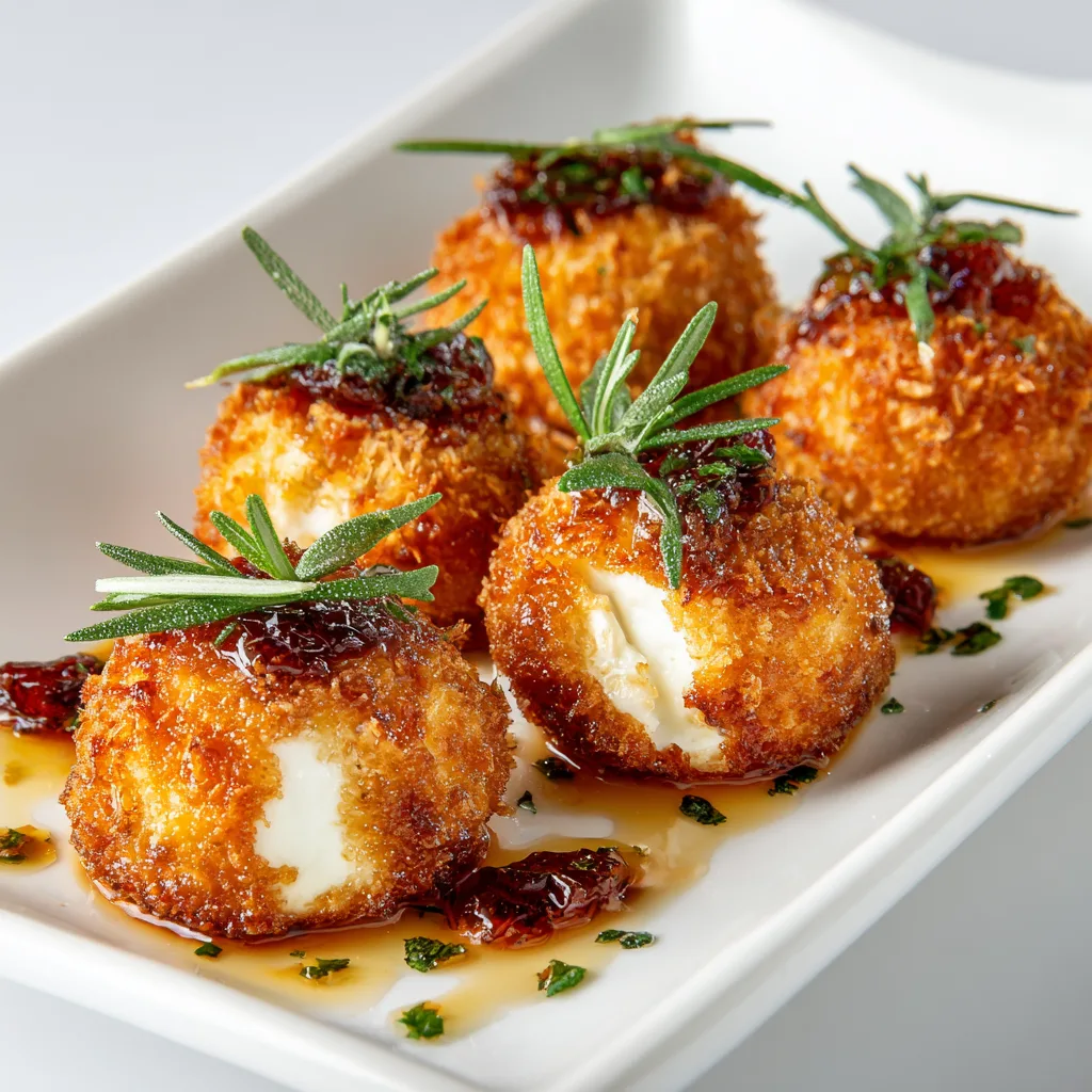 Crispy Fried Goat Cheese with Tarragon and Honey | Delicious Appetizer Recipe