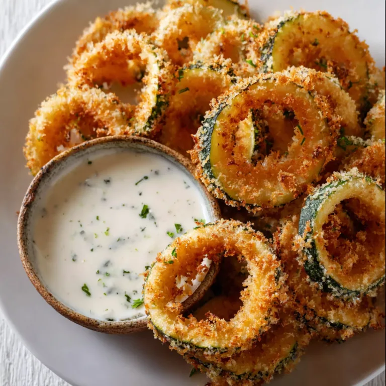 Crispy Zucchini Rings with Creamy Dip | Easy & Delicious Snack Recipe