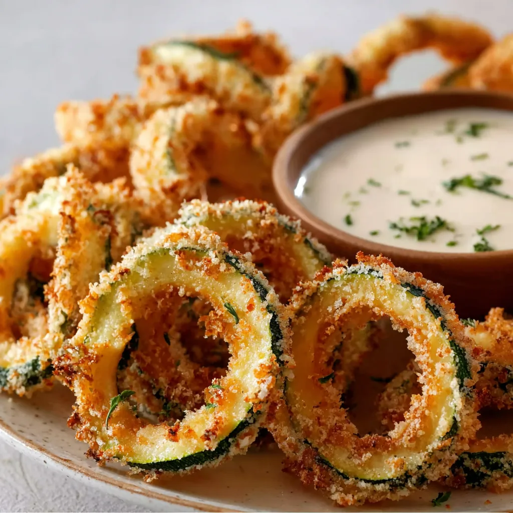 Crispy Zucchini Rings with Creamy Dip | Easy & Delicious Snack Recipe