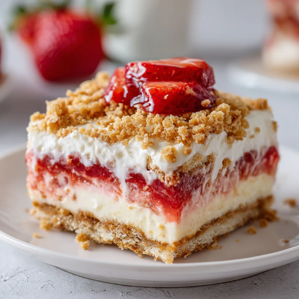 Easy Strawberry Cheesecake Crunch Bars Recipe – Quick & Delicious Dessert