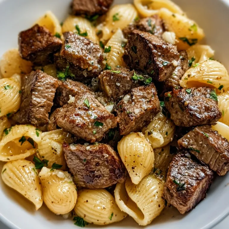 Garlic Butter Steak Bites with Shell Pasta | Easy & Delicious Dinner Recipe