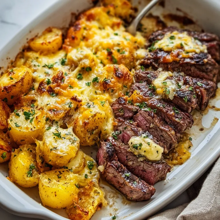 Garlic Butter Steak & Cheddar Potato Bake | Easy, Delicious Comfort Food Recipe
