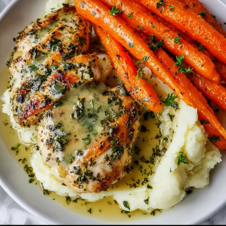 Garlic Herb Chicken with Creamy Mash & Roasted Carrots | Easy Delicious Dinner Recipe